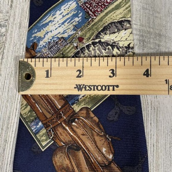 Vintage Golf Magazine Golf Print Neck Tie 100% Silk USA Made Golf Bag Club EUC - Picture 4 of 8